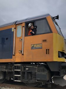 Fiona in freight train